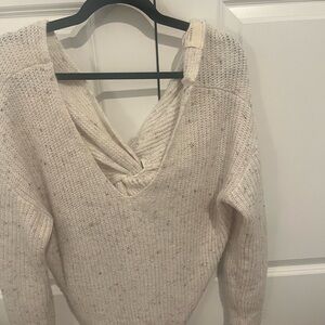 Elegant Cream V-Neck Sweater